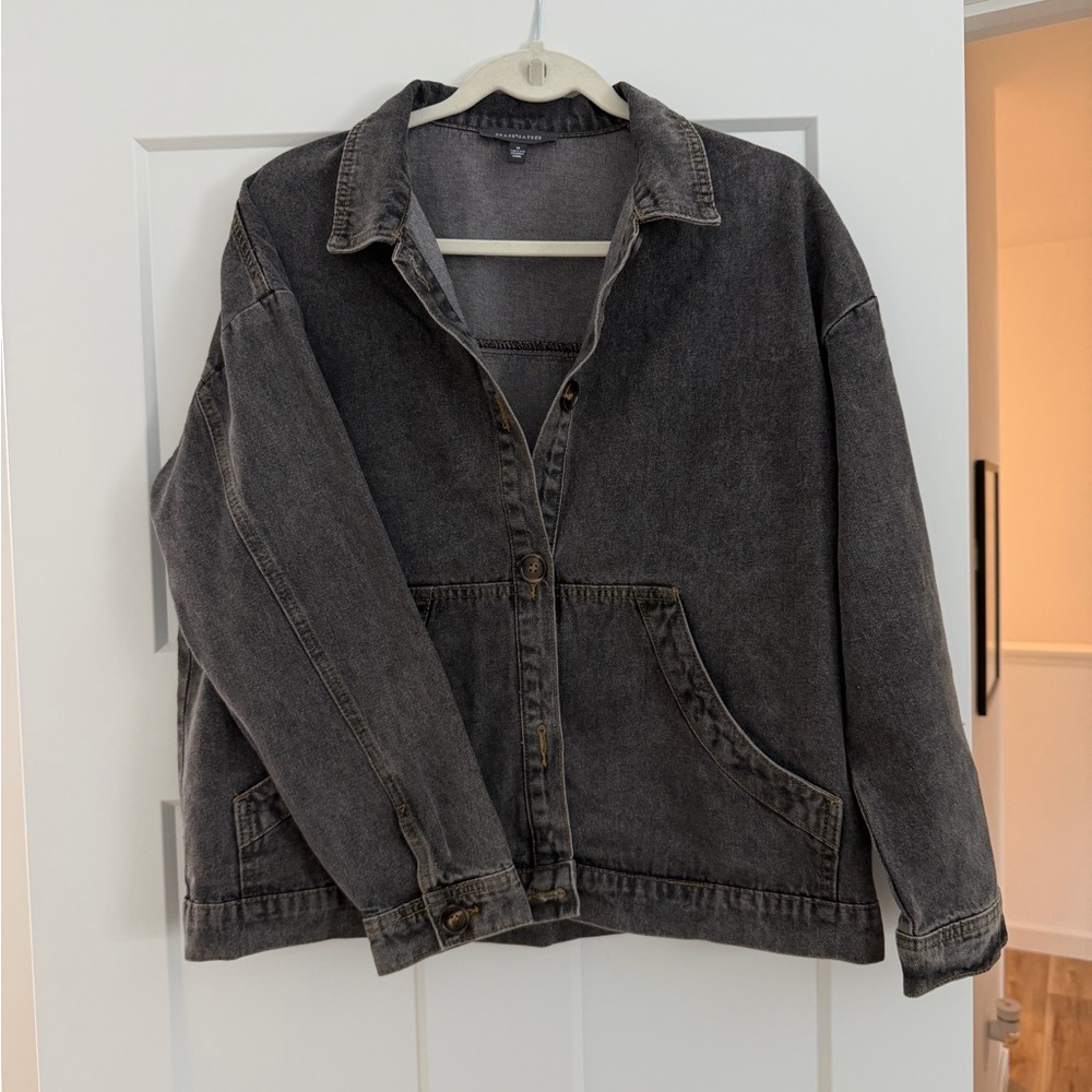 Women's Oversized Grade & Gather Black Denim shirt Jacket